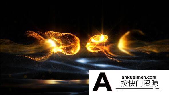 [Premiere模板]PR模板-闪耀轻盈金色粒子波浪状游动融合揭示魅力标志LOGO动画