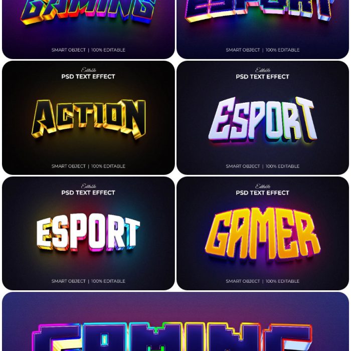 [3D样式][插件发布]3D文字效果PSD格式PS样式集 vol 129 Psd text effect set vol 129