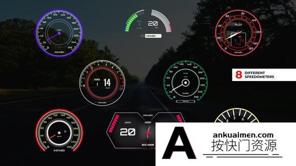 [DaVinci Resolve模板][教程发布]车速表仪表盘展示达芬奇模板 Speedometer Pack