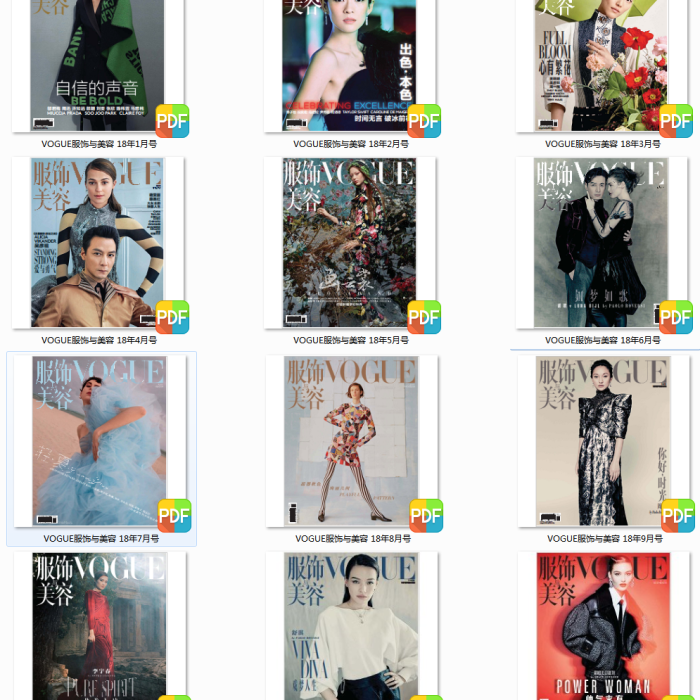 [电子书籍教程]VOGUE服饰与美容 2018全集 高清版