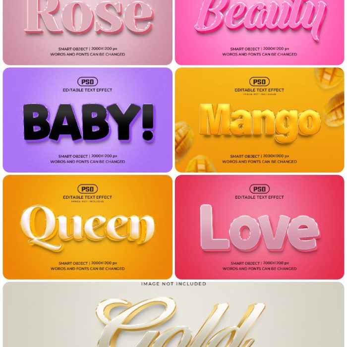 [3D样式][插件发布]3D文字效果PSD格式PS样式集 vol 43 Psd text effect set vol 43