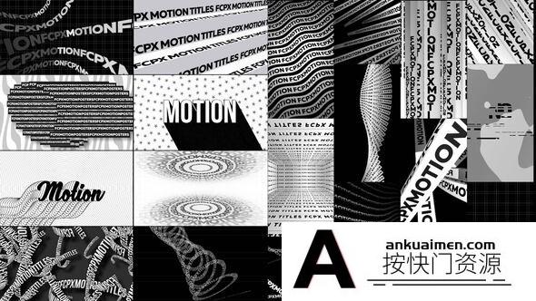 [FCPX发生器]FCPX插件-64种创意海报设计文字标题横屏竖屏排版动画