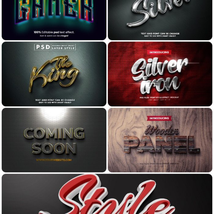 [3D样式][插件发布]3D文字效果PSD格式PS样式集 vol 46 Psd text effect set vol 46