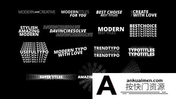 [DaVinci Resolve模板][教程发布]动力学文字标题排版达芬奇模板 Kinetic Typography