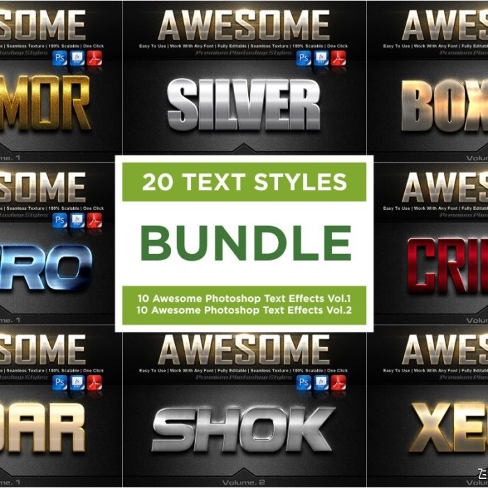 [3D样式][插件发布]20种文本效果Photoshop样式包-PS图层样式