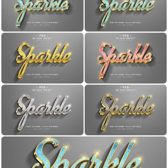 [3D样式][插件发布]3D文字效果PSD格式PS样式集 vol 70 Psd text effect set vol 70