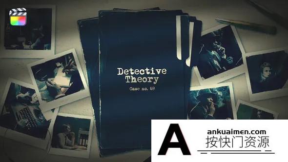 [FCPX发生器]fcpx插件-复古侦探风格照片展示fcpx模板 Detective Theory