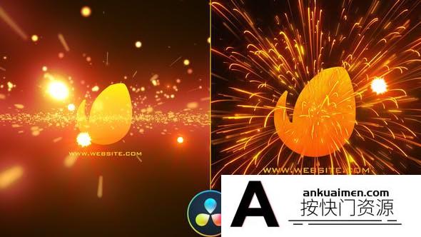 [DaVinci Resolve模板][教程发布]爆炸粒子标志LOGO片头达芬奇模板 Red Electric Cinematic Logo Revealer