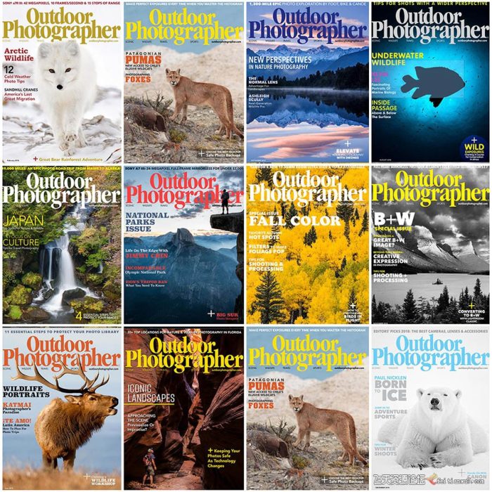 [电子书籍教程]Outdoor Photographer  户外摄影师 – 2018年全年摄影杂志1-11期合集