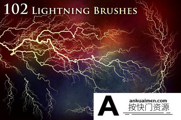 [炫光光效笔刷][插件发布]102组高清闪电电流光效笔刷 102 Lightning Electricity Brushes