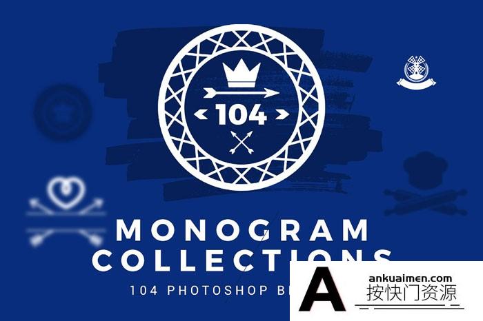 [潮流图标笔刷][插件发布]104会徽标志图形PS笔刷