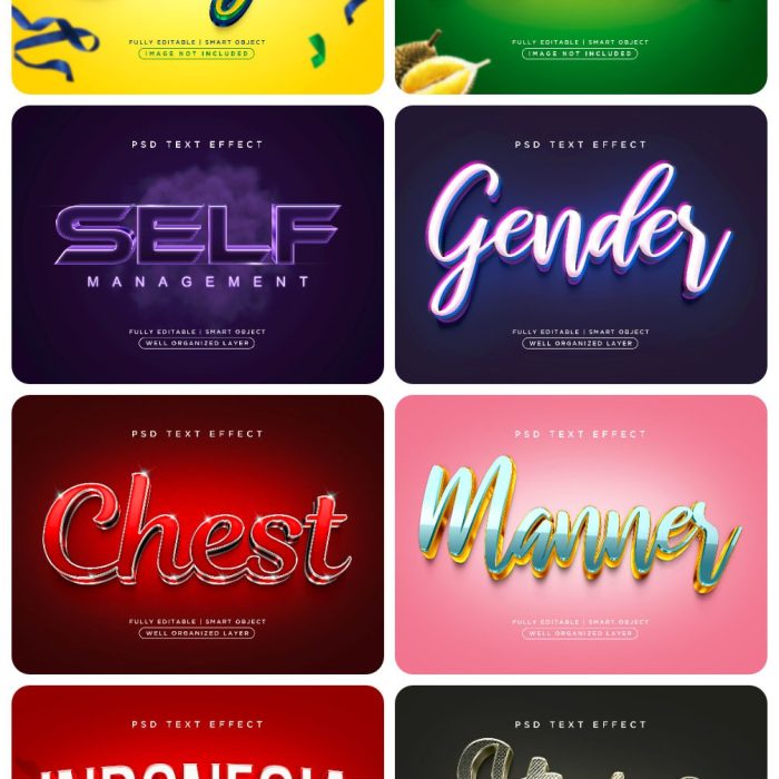 [3D样式][插件发布]10款各种3D立体字PSD模板字体效果PS样式合集 第20期  Text effect vol.20