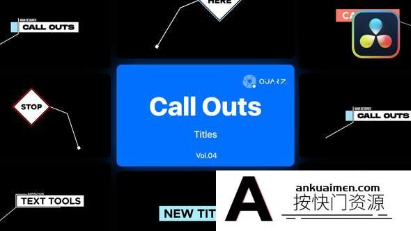 [DaVinci Resolve模板][教程发布]达芬奇呼出指示标题第04卷 Call Outs for DaVinci Resolve Vol. 04