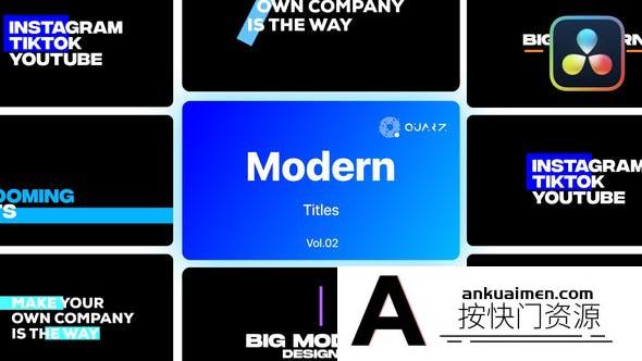 [DaVinci Resolve模板][教程发布]达芬奇现代标题模版 第02季 Big Modern Titles for DaVinci Resolve V02