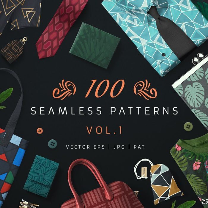 [PS填充图案]100个动物几何图案PS无缝填充图案 Vol.1