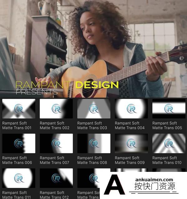 [FCPX发生器]FCPX插件：40组柔和图形动画视频转场预设