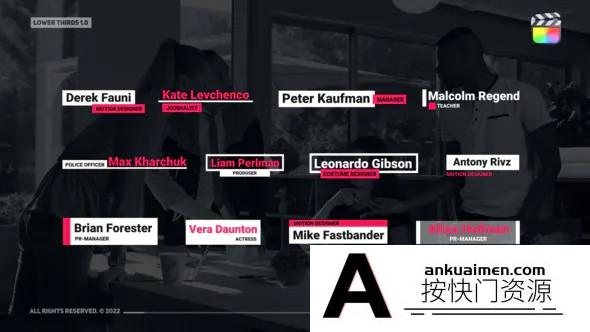 [FCPX标题字幕]FCPX标题插件-下三分之三标题动态模版Lower Thirds FCPX