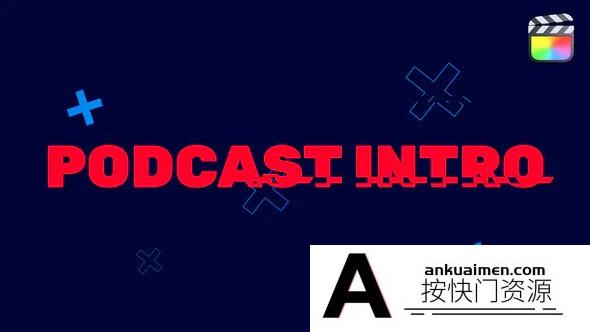 [FCPX发生器]FCPX插件-文字介绍排版模板 Text Intro Typography Podcast 支持m1