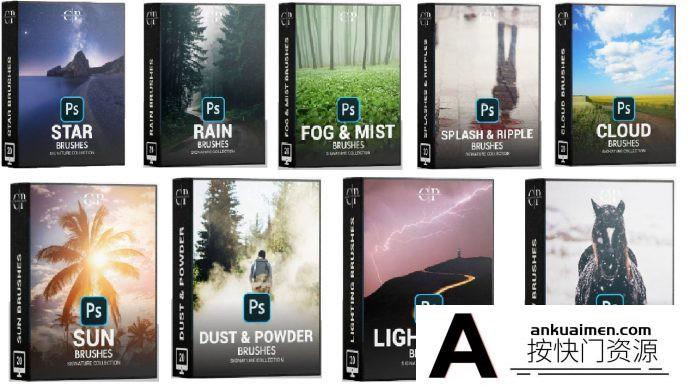 [自然风景笔刷][插件发布]风光摄影师必备12套Photoshop笔刷合集附视频教程