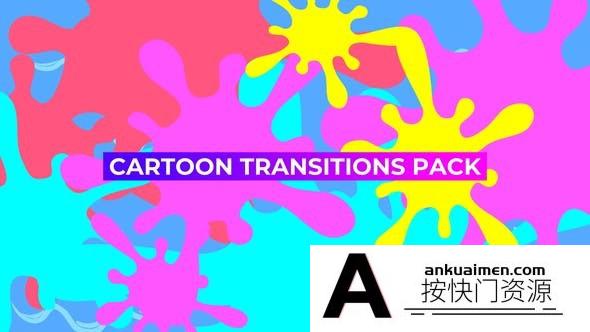 [DaVinci Resolve模板][教程发布]手绘卡通图形达芬奇过渡转场包  Cartoon Transitions Pack