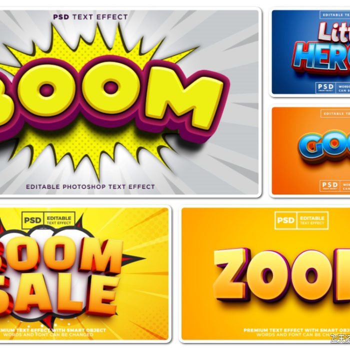 [3D样式][插件发布]Psd 3D文字效果PS样式集 vol 14 Psd text effect set vol 14