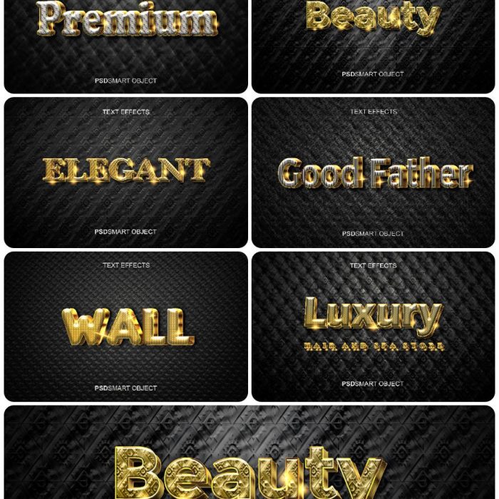 [3D样式][插件发布]3D文字效果PSD格式PS样式集 vol 71 Psd text effect set vol 71