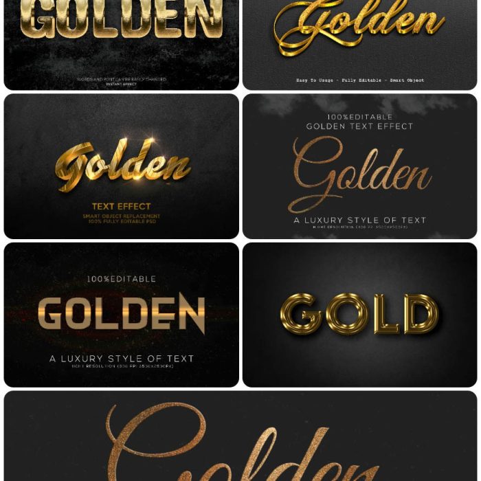[金属样式][插件发布]金属3d金色文字样式效果PSD样式 Golden 3d text style effect