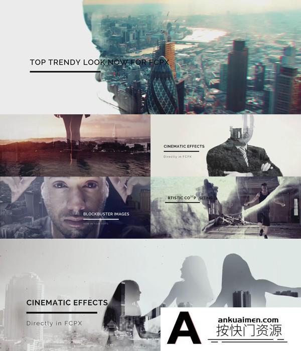 [FCPX发生器]FCPX插件:多重曝光视频叠加特效预设 mDoubleExposure