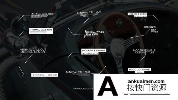 [FCPX标题字幕]fcpx插件-呼叫指示线字幕动画 Minimal Call Outs 2.0 | FCPX 支持m1