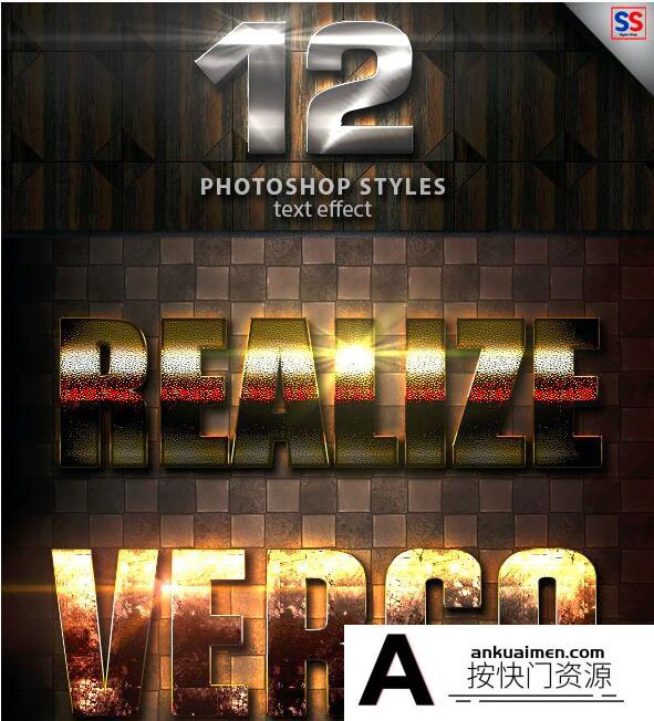 [金属样式][插件发布]12个金属光效文本PS样式第20季 12 Light Photoshop text Effect vol 20