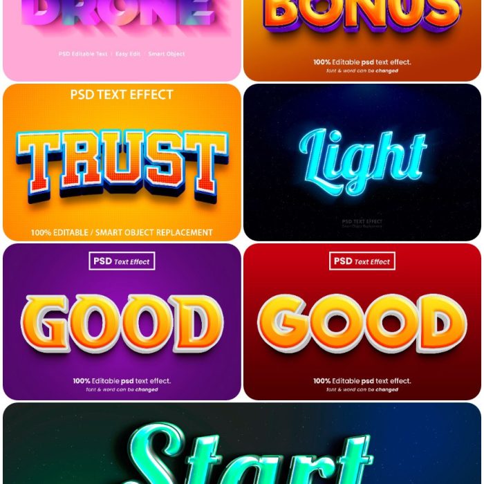 [3D样式][插件发布]3D文字效果PSD格式PS样式集 vol 116 Psd text effect set vol 116