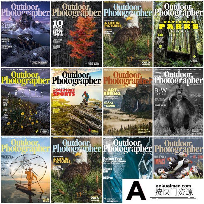 [电子书籍教程]Outdoor Photographer – 户外摄影师 – 2019年全年摄影杂志1-11期合集