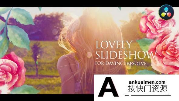 [DaVinci Resolve模板][教程发布]DaVinci Resolve 可爱浪漫幻灯片展示模板  Lovely Romantic Slideshow