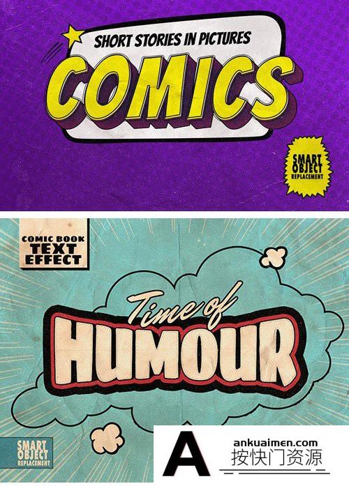 [3D样式][插件发布]Photoshop的漫画文本效果样式(PSD+字体)