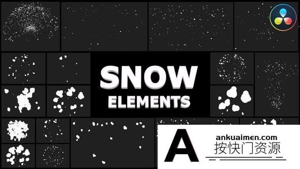 [DaVinci Resolve模板][教程发布]手绘卡通雪花达芬奇转场模板 Cartoon Snowflakes Pack | DaVinci Resolve