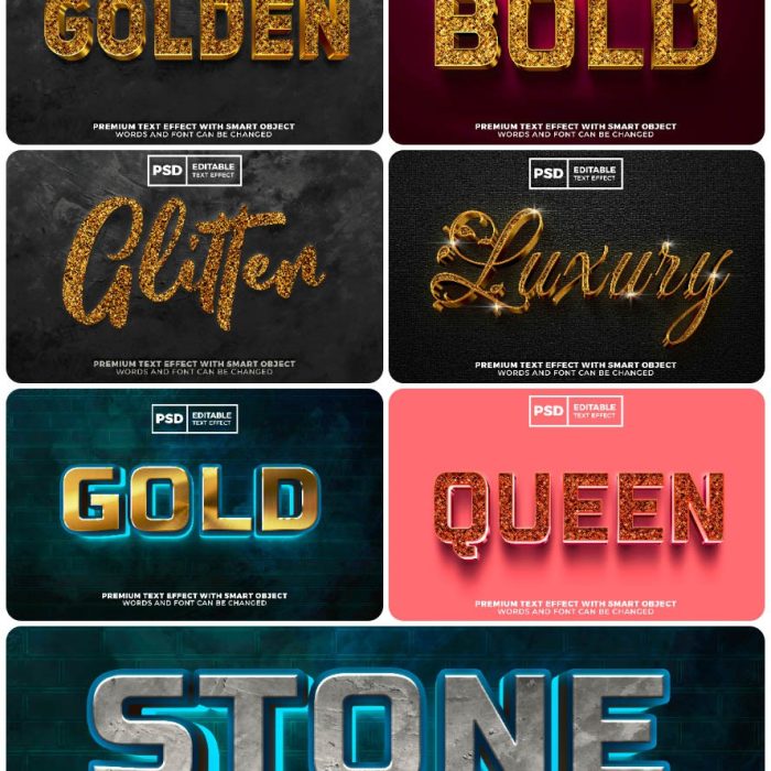 [3D样式][插件发布]3D文字效果PSD格式PS样式集 vol 73 Psd text effect set vol 73