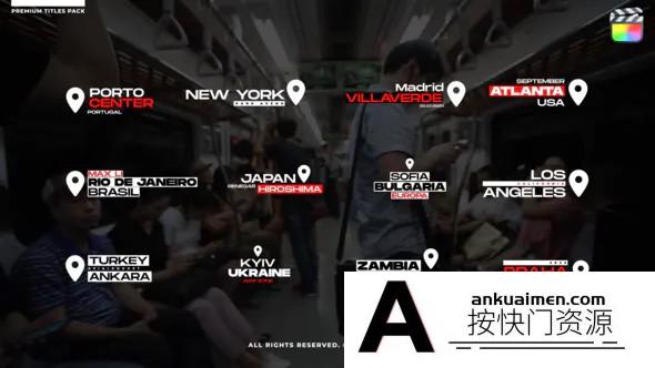 [FCPX标题字幕]fcpx插件-标题动画效果模板 Location Titles 1.0 \ FCPX