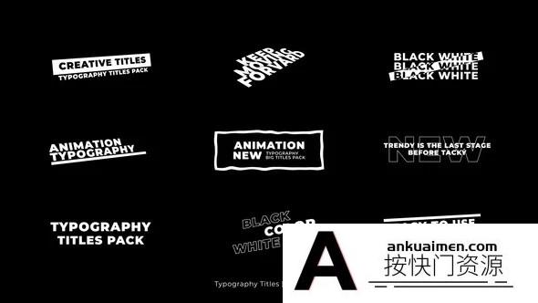 [FCPX标题字幕]FCPX插件-9组现代简洁文字排版模板 Typography Titles 支持m1