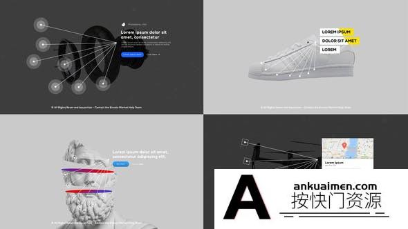 [FCPX发生器]FCPX插件-78个呼出指示线条产品文字标题介绍箭头注释信息