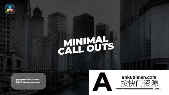 [DaVinci Resolve模板][教程发布]独特的动画标注标题展示达芬奇模板 Minimal Call Outs