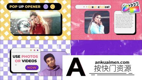 [FCPX发生器]FCPXX插件-时尚的弹出式开场动画 Stylish Pop Up Opener