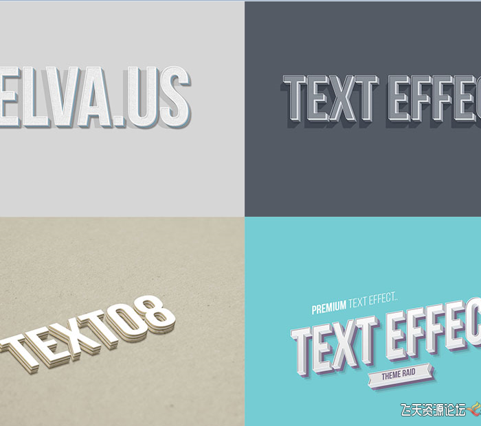 [3D样式][插件发布]14个怀旧风格3D字体样式PSD格式