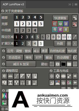 [PS扩展面板][插件发布]ADP LumiFlow Pro 3.2汉化版全能亮度蒙版PS扩展插件+中文字幕教程