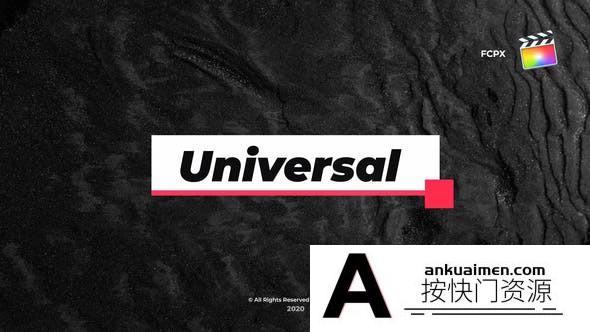 [FCPX发生器]FCPX插件-简洁商务文字标题字幕动画 Universal And Clean Titles