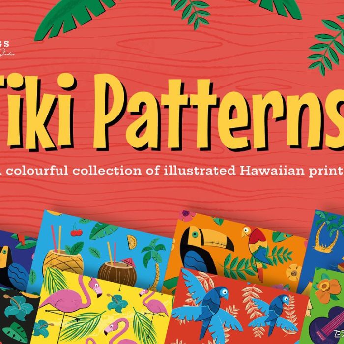 [PS填充图案]夏威夷风格版画插图彩色印花无缝图案(PAT+AI)