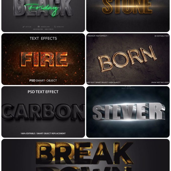 [3D样式][插件发布]3D文字效果PSD格式PS样式集 vol 31 Psd text effect set vol 31