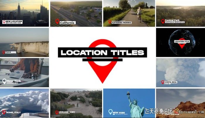 [FCPX标题字幕]FCPX插件 – 12位置标题FCPX插件 Location Titles
