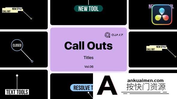 [DaVinci Resolve模板][教程发布]达芬奇呼出指示标题第06卷 Call Outs for DaVinci Resolve Vol. 06
