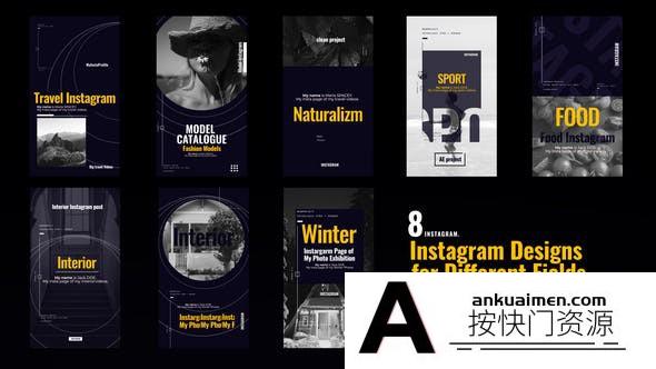 [DaVinci Resolve模板][教程发布]Instagram 故事版视频推广展示达芬奇模板 Instagram Stories