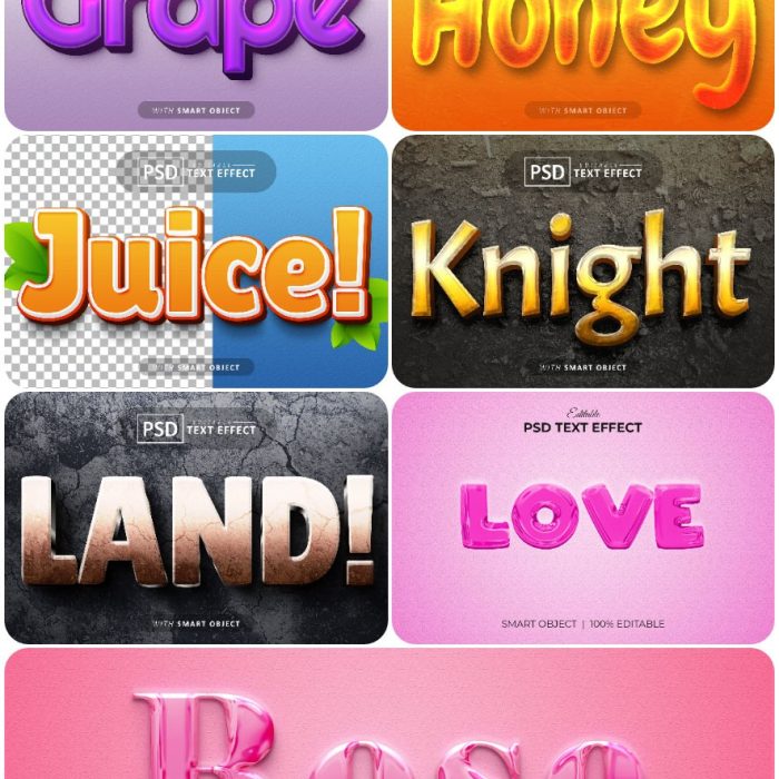 [3D样式][插件发布]3D文字效果PSD格式PS样式集 vol 127 Psd text effect set vol 127